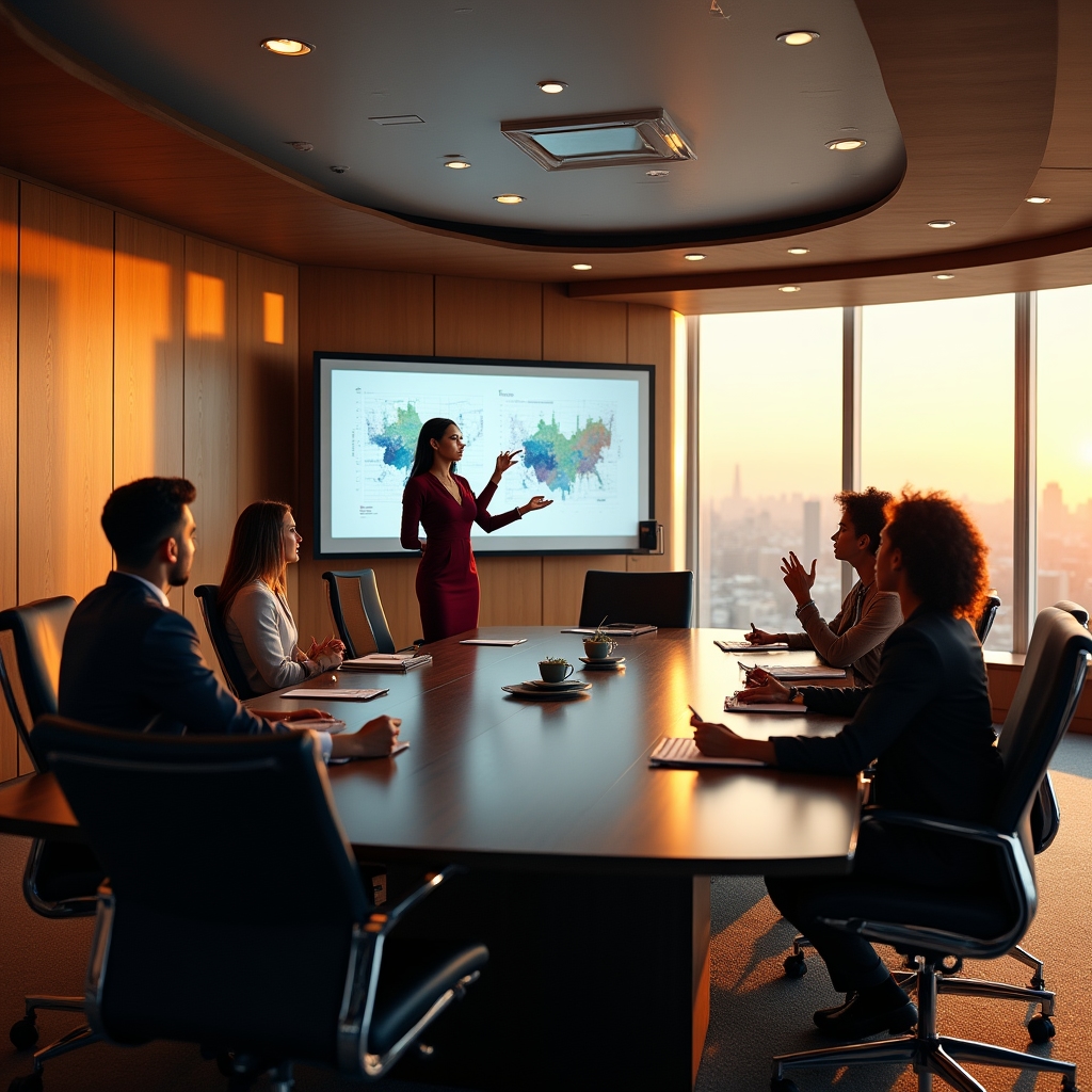 Executive team discussing transformation strategy