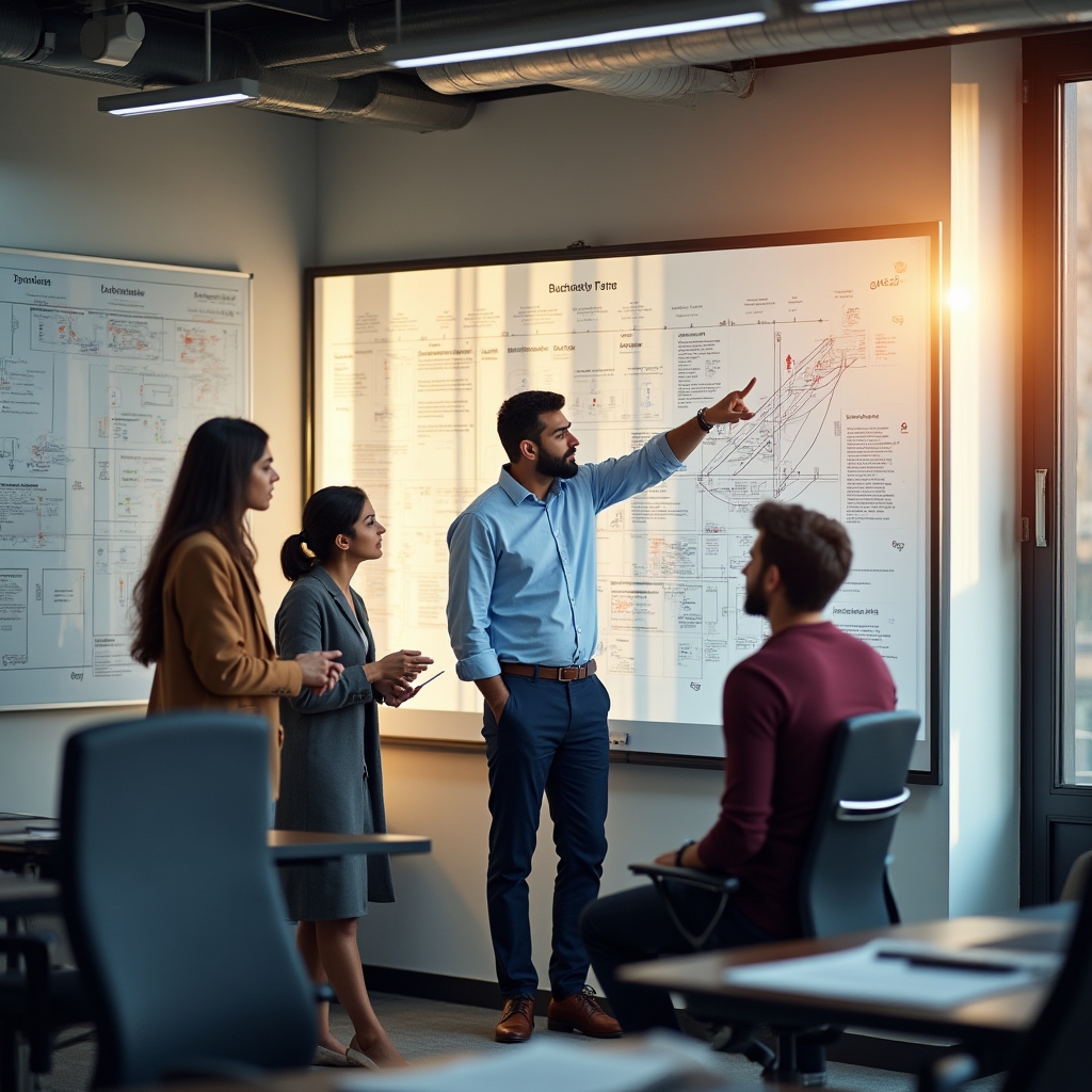 Strategic planning session with executives